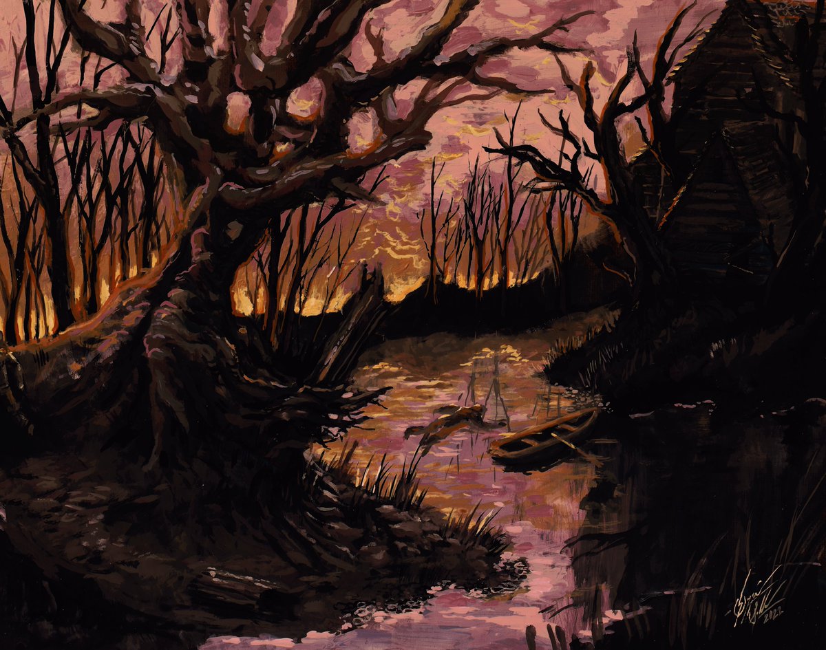 "Frogsong" | Gouache on Hardboard | Personal Work | Ozzie Sneddon