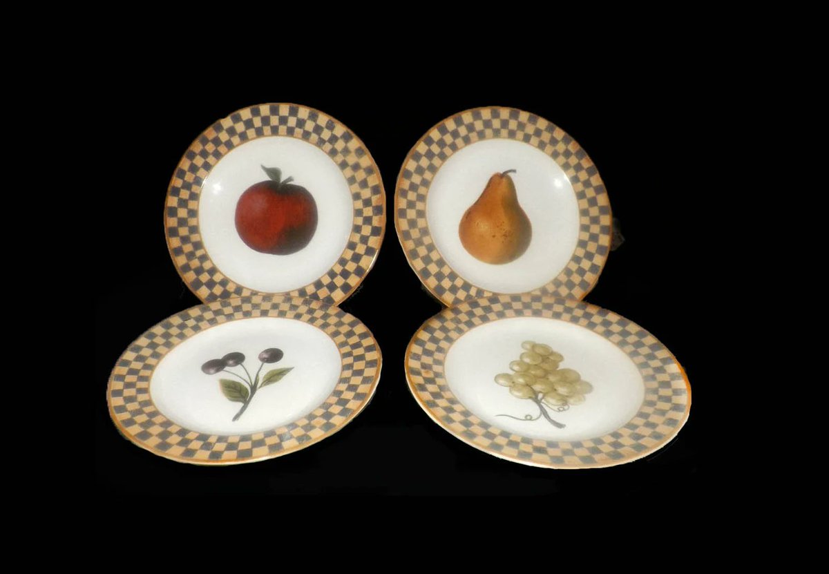 Four Block by Gear Country Orchard salad plates. etsy.com/ca/listing/604… via @Etsy #BuyfromGroovy #vintage #vintagedishes #tableware #vintageshop #vintagetableware #BlockbyGear #BlockCountryOrchard