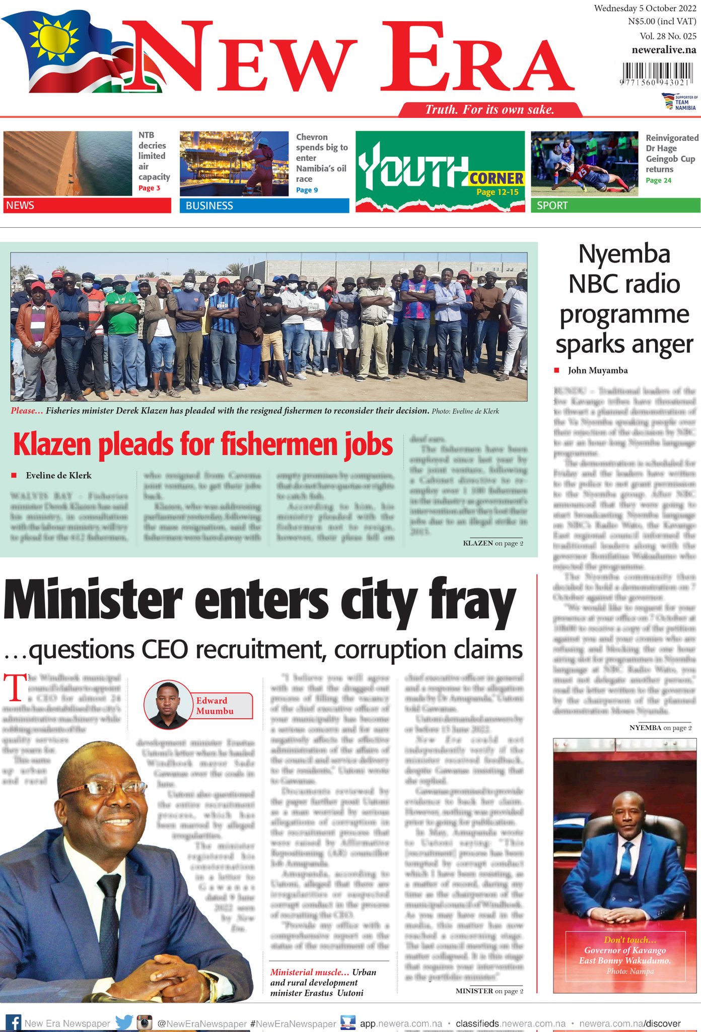 New Era Newspaper on Twitter "Tomorrow's front page https//t.co/nUdfJxiE5F" / Twitter