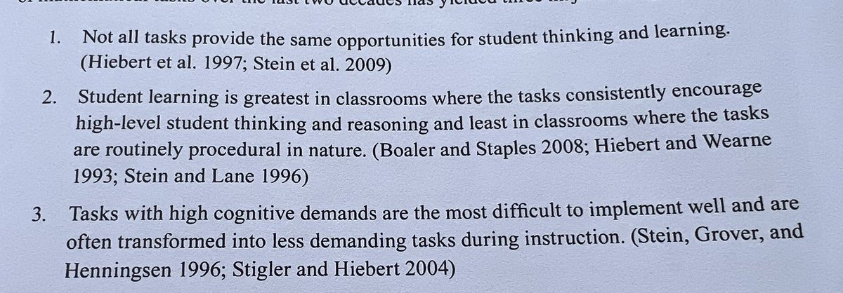 CarlenaSheeran's tweet photo. Effective math teaching uses tasks as☝🏼way to motivate student learning & help students build new math knowledge through problem solving! 🧠 Research over✌🏾decades yielded 3️⃣ major findings! 🤔 #PrinciplesToAction #FoundationalNumeracy https://t.co/gfFpNkfHMY