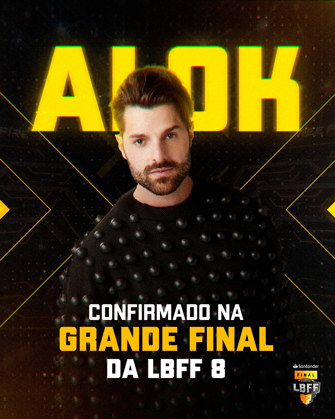 DJ Alok é uma das atrações da final da LBFF 8. Imagem: Divulgação/Garena