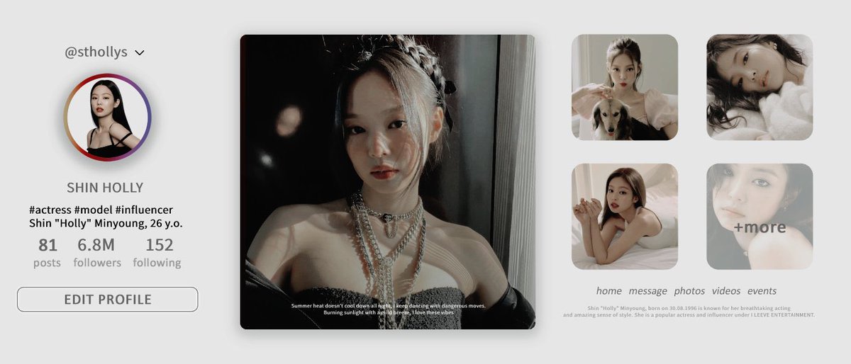 #HOLLY #LEEVEENT 
ileeveentertainment.carrd.co/#holly  

Shin „Holly” Minyoung — actress, model &amp; influencer