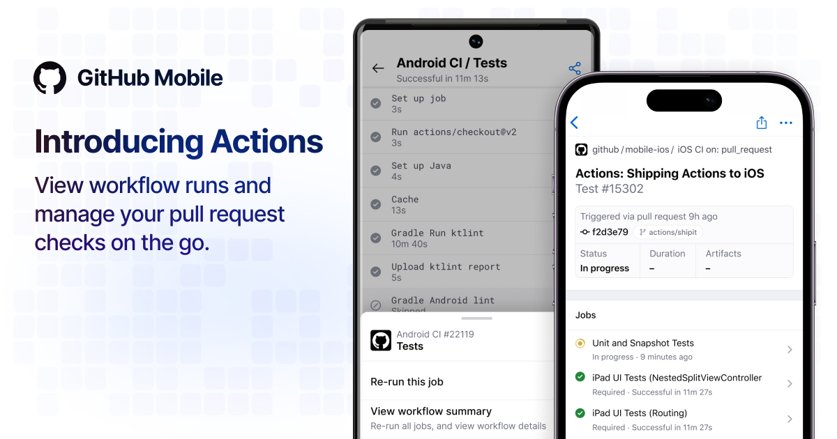 Github on twitter actions is now available on github mobile you can