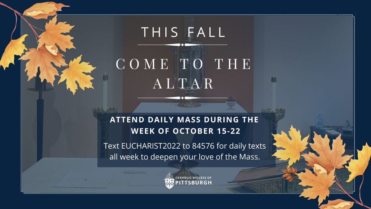 As you are renewed at Mass today, I invite you to join “Come to the Altar.” Receive text encouragement this week to attend daily Mass. It culminates in our Diocesan Eucharistic Congress Oct. 22, but builds a habit for a lifetime. Text 84576 to join. #EucharisticRevival #Catholic