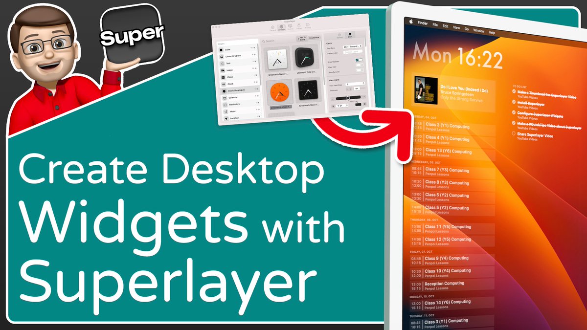 JacobWoolcock's tweet photo. 💥#Superlayer is a brand new app that will let you add Customisable Widgets to your Mac Desktop. Yes, really!
👉🏻You can grab from a library of pre-made Widgets, or you can fine-tune every last detail to get them looking perfect.
Here's how it works: https://t.co/UDL018sBkU https://t.co/9QN3PWczas