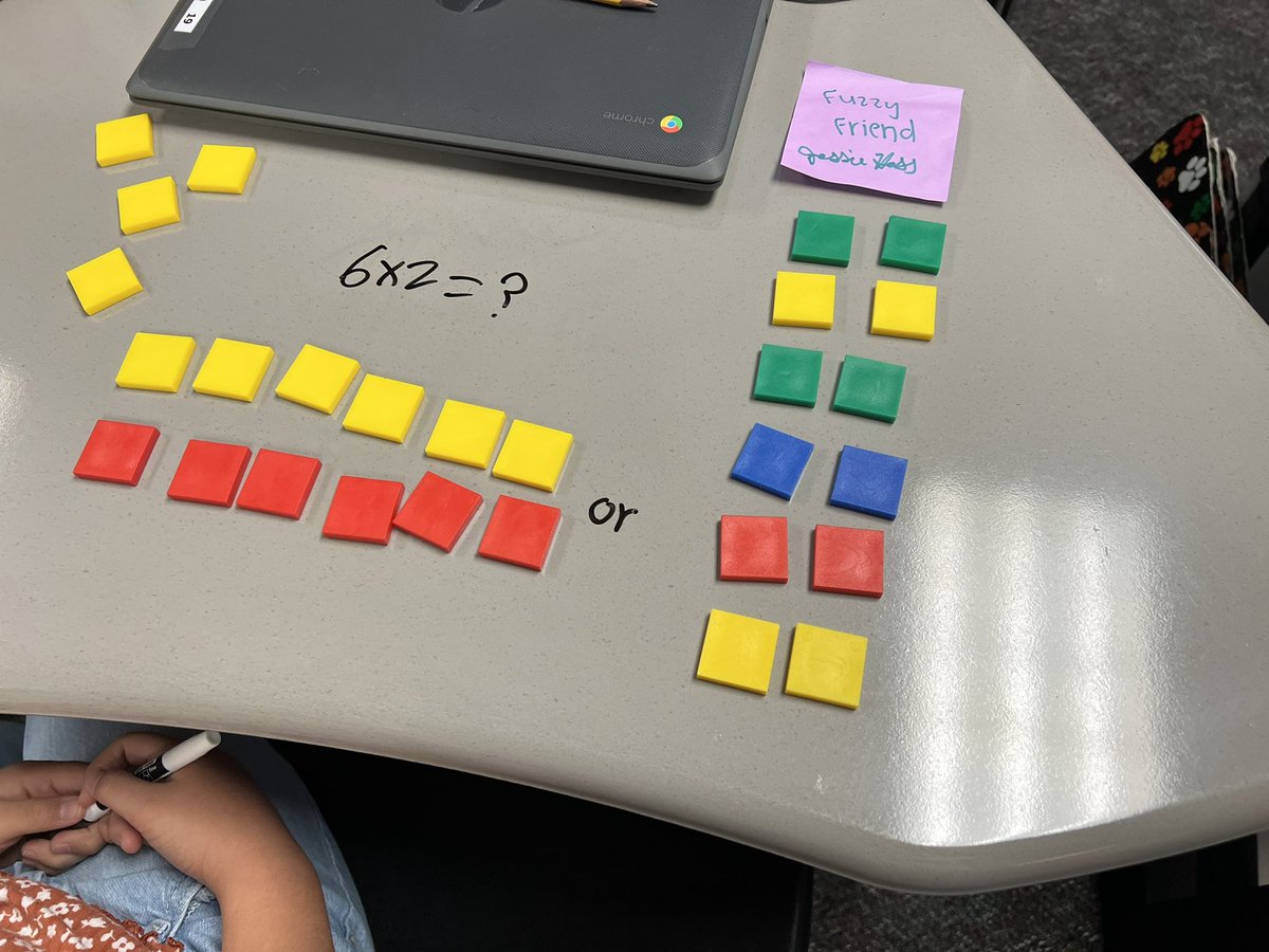 Jessie_Hess12's tweet photo. Such an amazing start to our multiplication and division unit! Reviewing multiplication facts using concrete models. Loved their academic vocabulary and how they continue to stretch their brains to find another way to show their work. #4thgradestrong #TESPROUD βοΈβ€οΈβ https://t.co/GF2H9ooPku