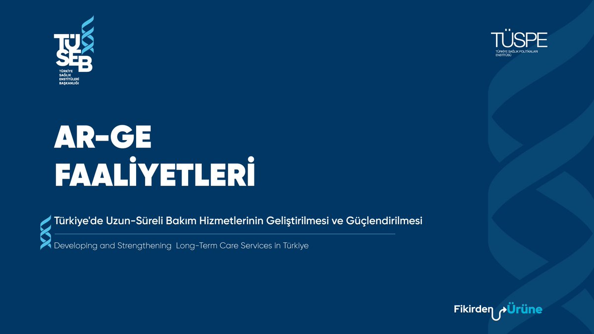 Türkiye’de konusu sağlık olan tek Ar-Ge kuruluşu olarak, TÜSEB Türkiye Sağlık Politikaları Enstitümüz ile küresel ve ulusal ölçekte çalışmalarımızı sürdürmeye devam ediyoruz.

Ar-Ge faaliyetlerimizden “Uzun Süreli Bakım Hizmetlerinin Geliştirilmesi ve Güçlendirilmesi Projesi”+++
