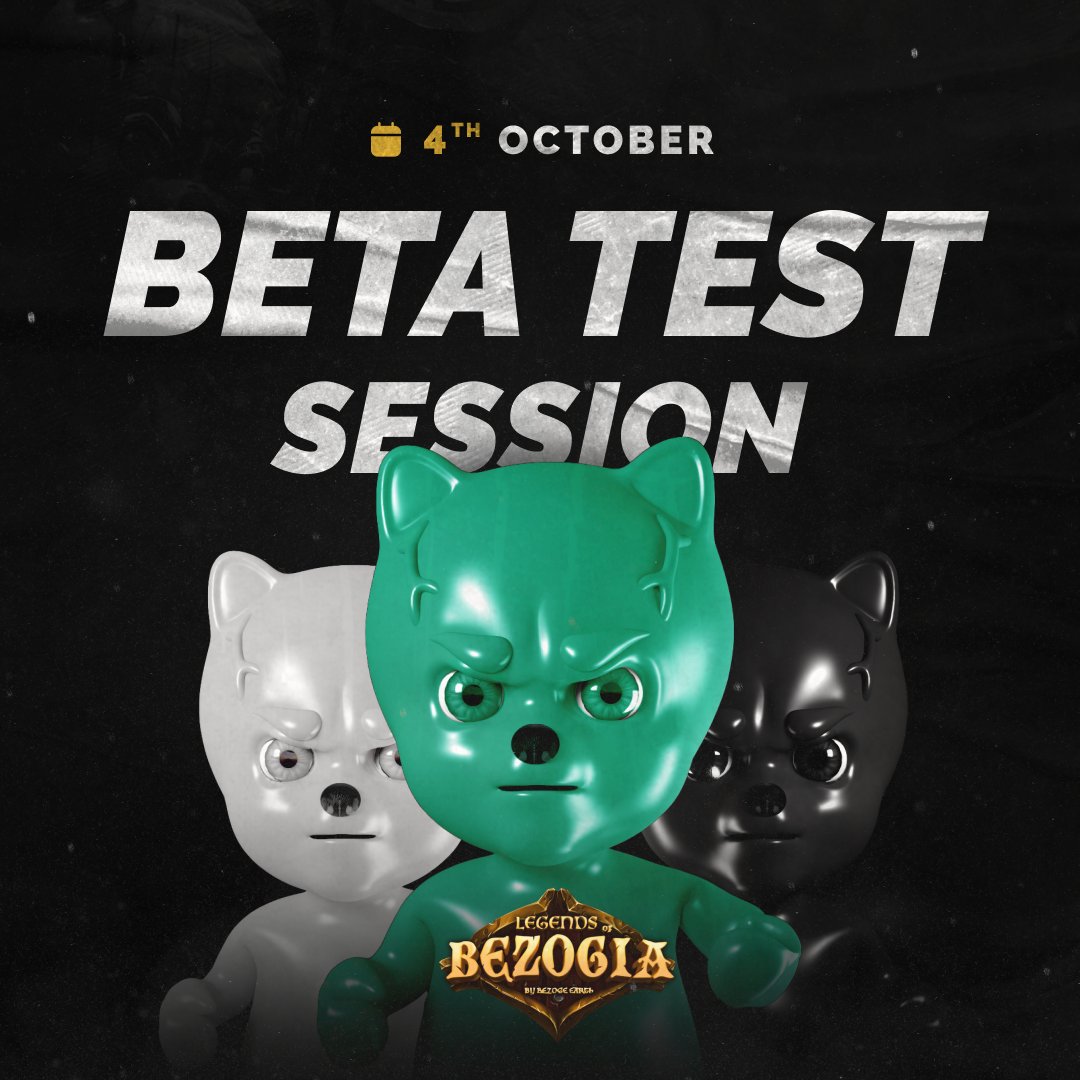 What? Another beta test session? Yep, it's happening. When? 4th October! Where? Discord discord.gg/bezoge Get a Zogi Labs account for more info. Sign up ➡️ zogilabs.io #LoBBeta #LegendsofBezogia #Blockchaingaming