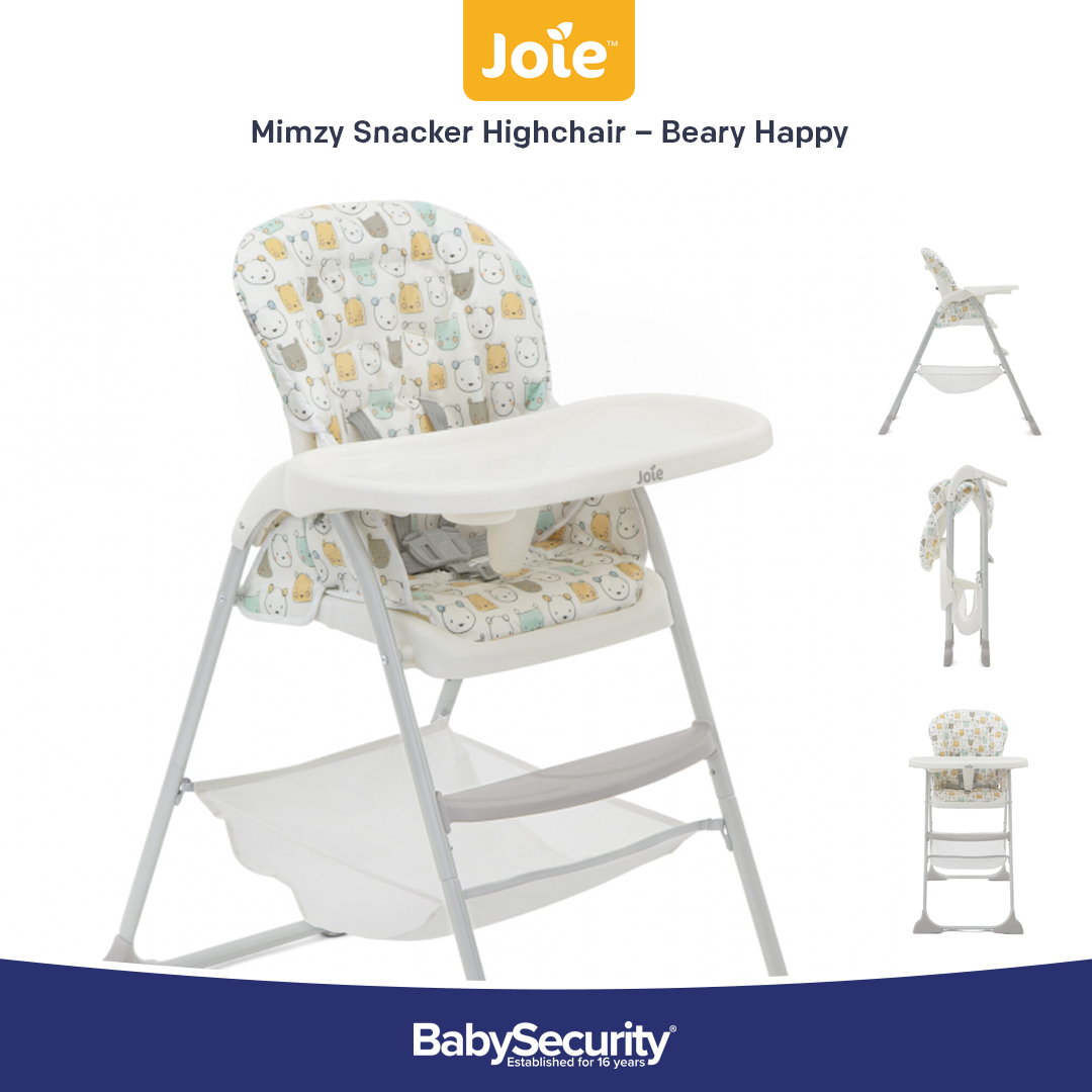 The Joie Mimzy Snacker Highchair in Beary Happy is a mealtime must-have with a one-hand compact fold and no-fuss features, teatime with a toddler is made easy. 
You can shop the Joie Mimzy Snacker here ⬇
babysecurity.co.uk/products/joie-…