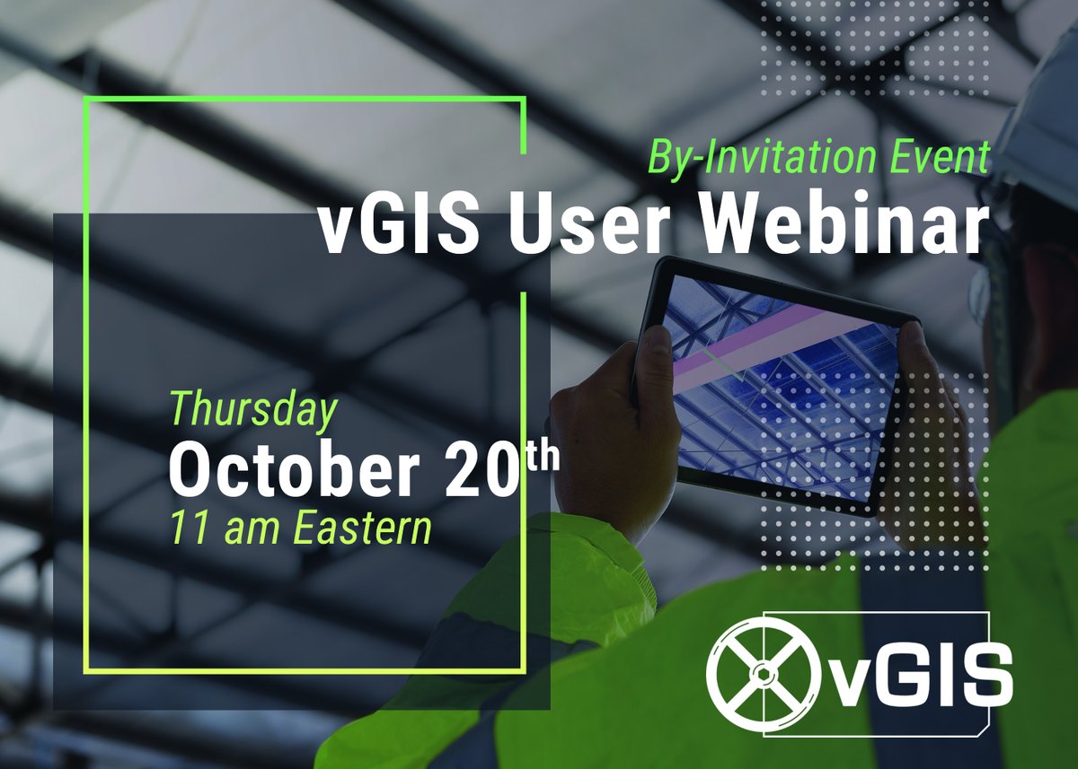 Check your inboxes, the Fall '22 vGIS User Webinar invites have been sent! If you haven't received your invite or would like to attend, contact info@vgis.io for further details. Key Topics: AR Technology landscape vGIS updates vGIS roadmap Q&A and open forum See you there!