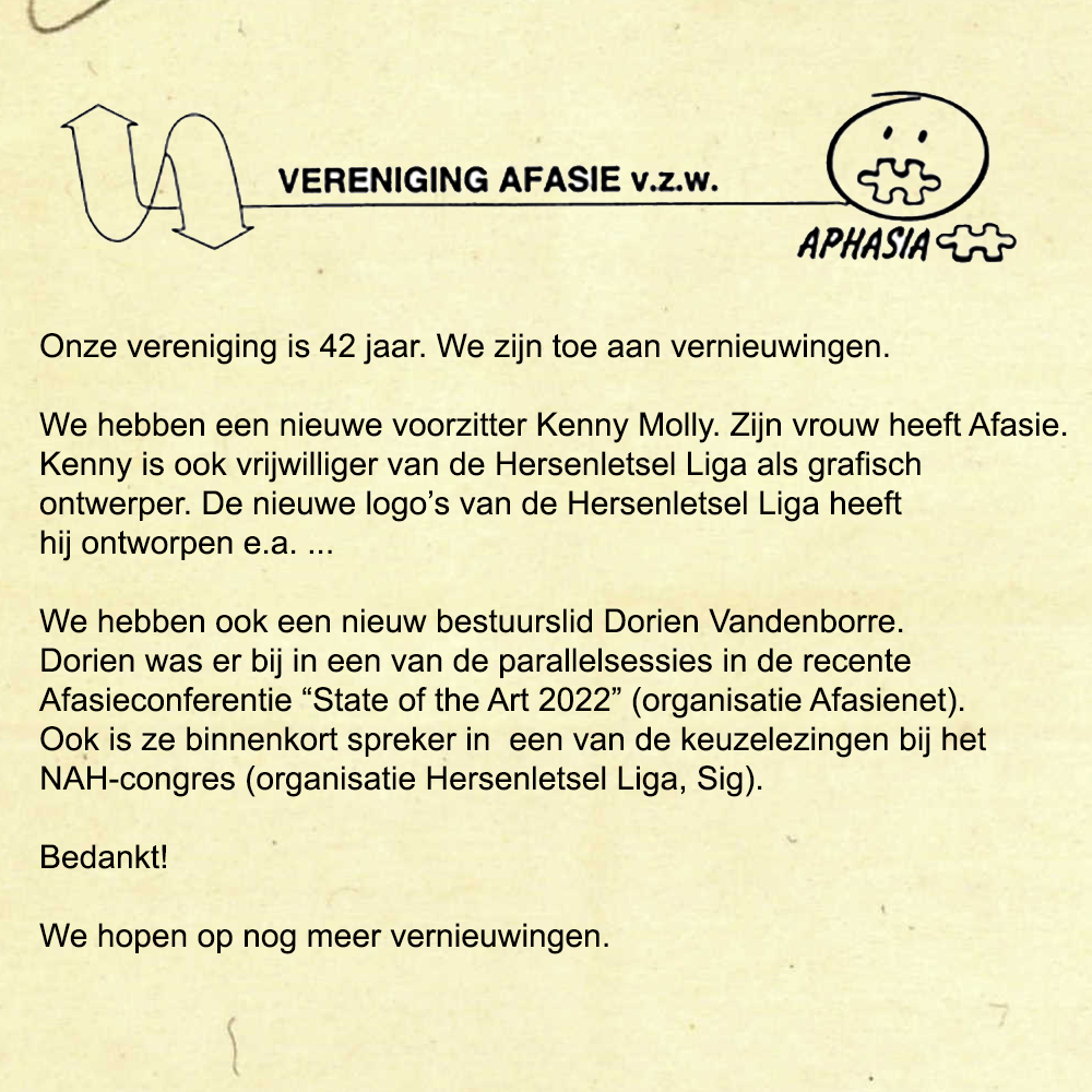 afasieBE's tweet photo. Vernieuwing, verbinding, ...
#afasie #verenigingafasievzw https://t.co/iFgSM2aLld