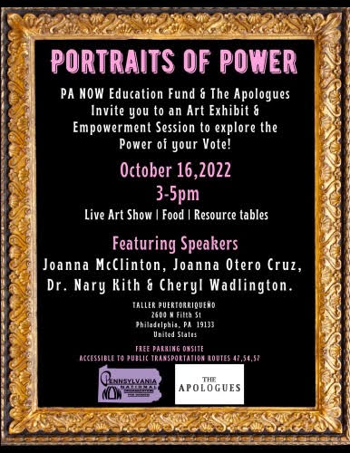 NinaAhmadPHL's tweet photo. 🚨Portraits of Power is sponsored and hosted by @PA_NOW Ed Fund w/The Apologues to explore the power of our vote by examining how the issues that impact the empowerment of women &amp; girls are reflected on the Nov 8th ballot. Pls register for this free event! https://t.co/6CPSgoQUHQ https://t.co/8cQACNlh6O