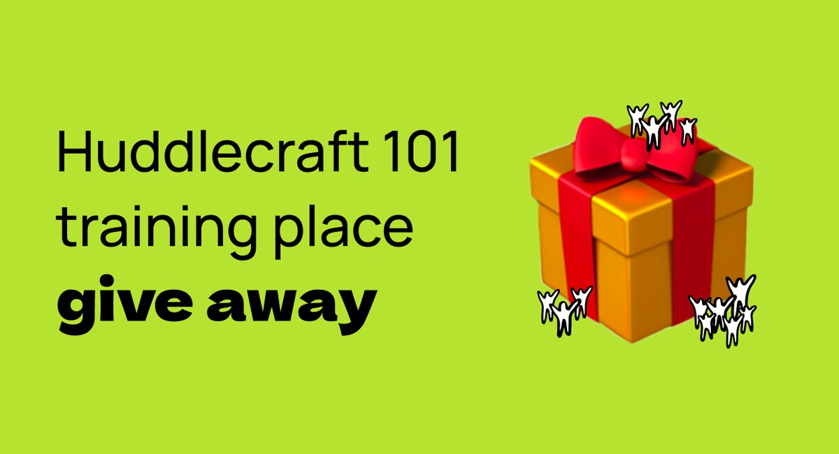 ⭐️🎁 Big giveaway! 🎁⭐️

We're gifting a place in our Nov Huddlecraft 101 cohort to an individual or organisation keen to tackle a social or environmental challenge using peer-led approaches.

More info: docs.google.com/document/d/1wh…