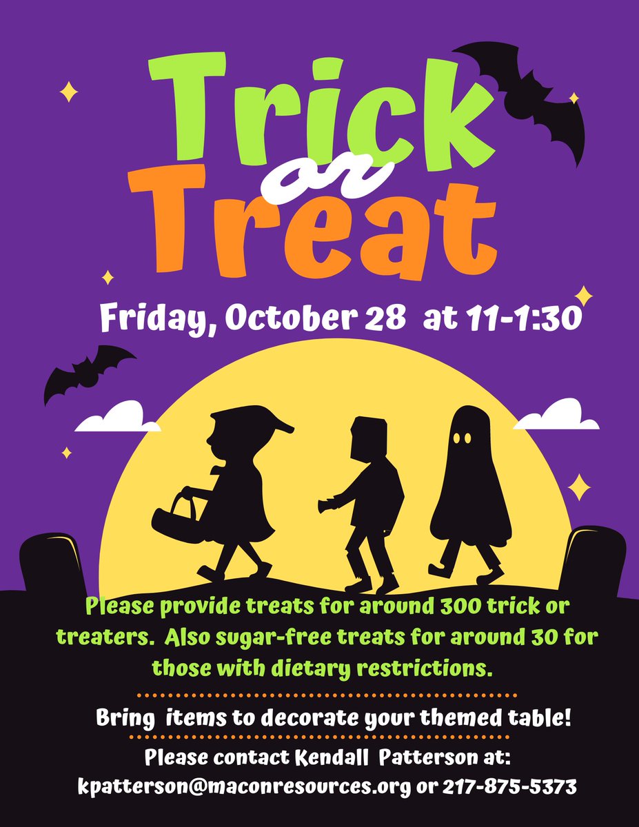 MRI_Decatur's tweet image. MRI is hosting our annual trick-or-treat event on 10.28.22, and we are looking for local businesses to come out and host a table! See below for details, and please reach out with any questions! 🎃