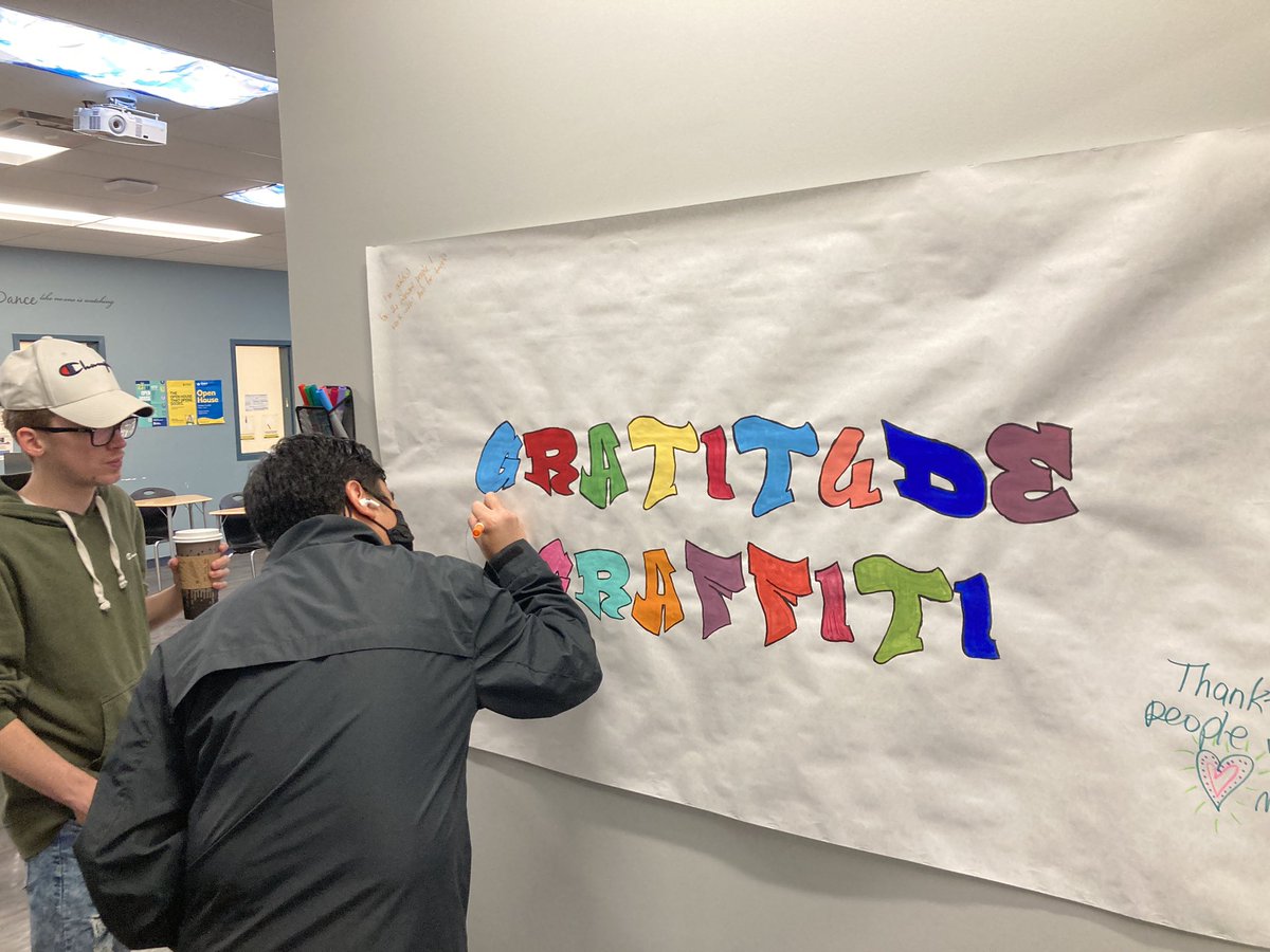 #GratitudeGraffiti is underway at STCLC! Students, staff, and visitors are encouraged to stop and write down something they are grateful for throughout the month of October. #ecssdPEACE