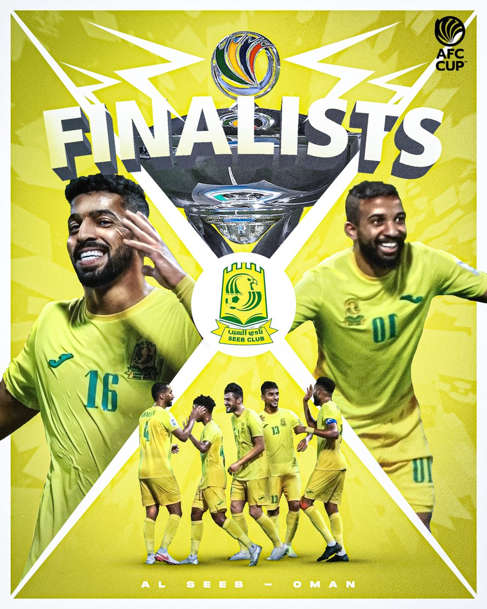#ChallengeLeague (@theafcgl) on Twitter photo 🟡🟢 𝑻𝑶 𝑻𝑯𝑬 𝑭𝑰𝑵𝑨𝑳 🟢🟡
<a href="/Seeb_SC/">نادي السيب</a> become the first-ever Omani side to reach an #AFCCup Final 🌟🇴🇲
#AFCCup2022 | #SEBvRIF 🟡🟢 𝑻𝑶 𝑻𝑯𝑬 𝑭𝑰𝑵𝑨𝑳 🟢🟡
<a href="/Seeb_SC/">نادي السيب</a> become the first-ever Omani side to reach an #AFCCup Final 🌟🇴🇲
#AFCCup2022 | #SEBvRIF