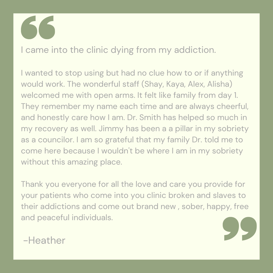 Happy Testimony Tuesday!! 

It warms our hearts to hear our patients share their experiences with us. We are so proud to see how far they've come! 

#recovery #MentalHealth #Substauseuse #TheStigmaEndsWithMe #recoverycare #addiction #ottawa