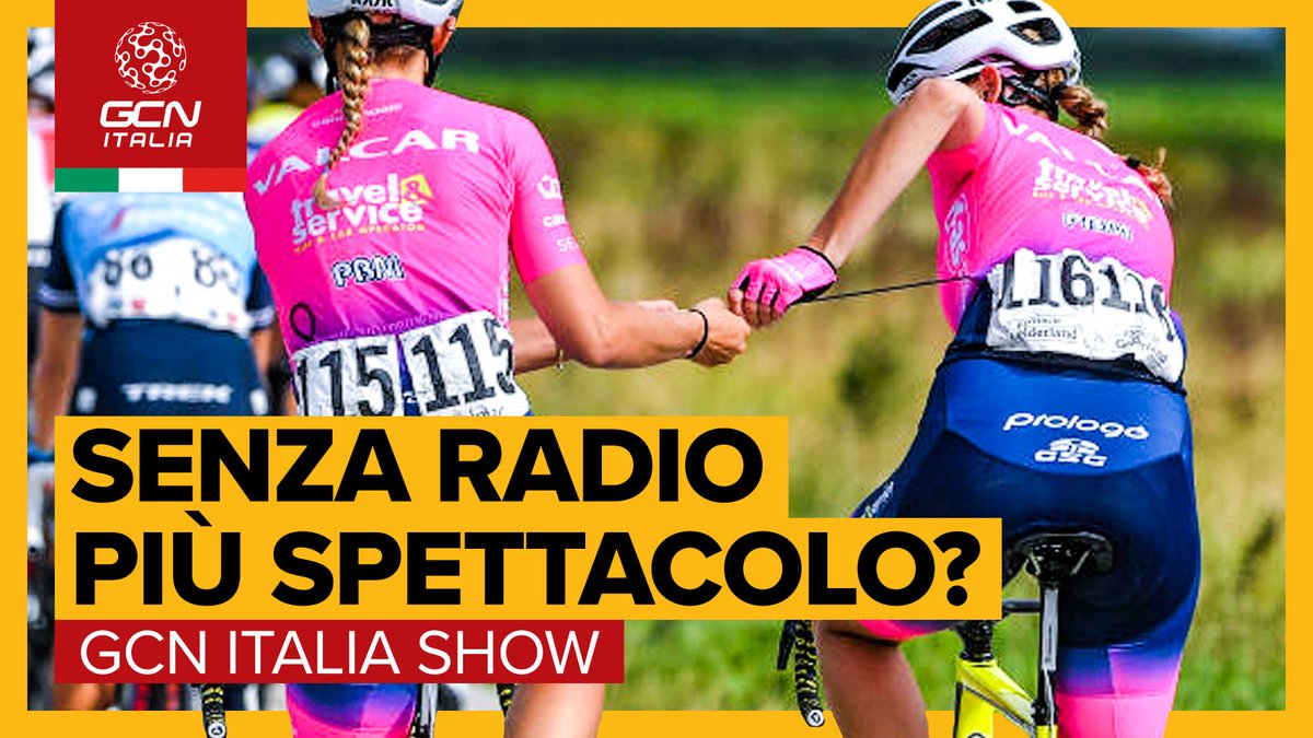 gcnItalia's tweet photo. Siamo sicuri che le radioline riducano lo spettacolo nel ciclismo?
Ne parliamo nello show di questa settimana su GCN Italia.
https://t.co/VdsNMaIT82
#ciclismo #radioline #gcnitalia https://t.co/sLG5qtlM1G
