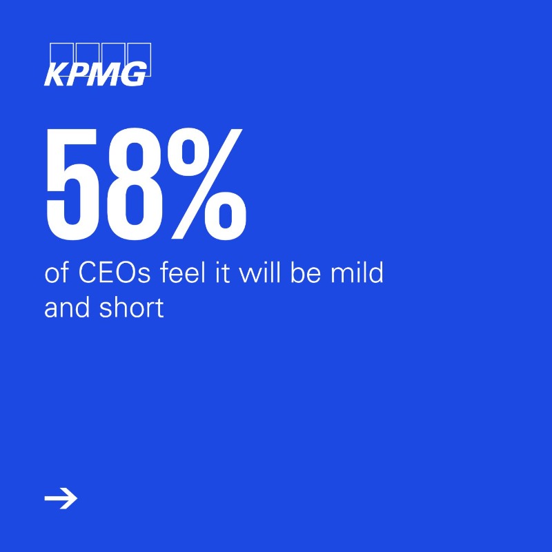KPMG's tweet photo. Read how CEOs are planning to deal with the recession in our latest 2022 KPMG #CEOoutlook: https://t.co/9pfGTmKs8s
