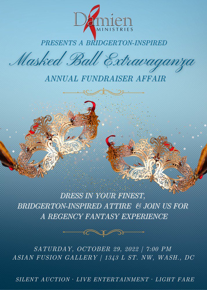 damiendctweet's tweet photo. ๐ข The Damien Ministries presents a Bridgerton-Inspired Masked Ball Extravaganza is only one month away!
Details coming soon!
#AnnualFundraiser #Bridgerton #fallextravaganza #maskedball https://t.co/TShOKebJzz
