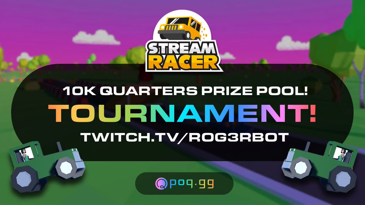 Here we go again!!

It’s time for another awesome #StreamRacer #PoQ tournament on #Twitch! 🤩

Play for fun, or play to win PoQ Quarters!

🕖 Starts: 7pm (UK Time)
🏆 Prize Pool: 10K Quarters
👉🏻 Enter: bit.ly/3C7ssIl
👀 Watch: bit.ly/3STOViN

See you there!