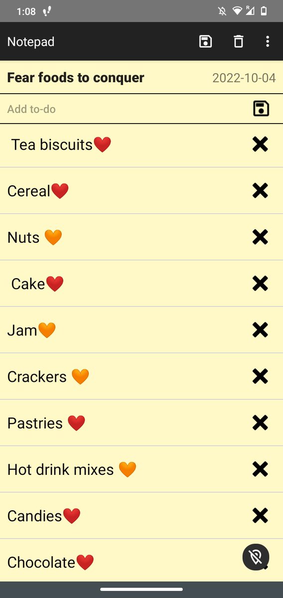 tea_and_pears's tweet photo. Here's a list of foods I'm scared to keep in the house/eat in general (mostly due to previous binge episodes) I'm pinning this to my profile and I'm going to try to conquer each one I'll keep updates in the comments also might add foods later :)) https://t.co/wfxpUxftUb