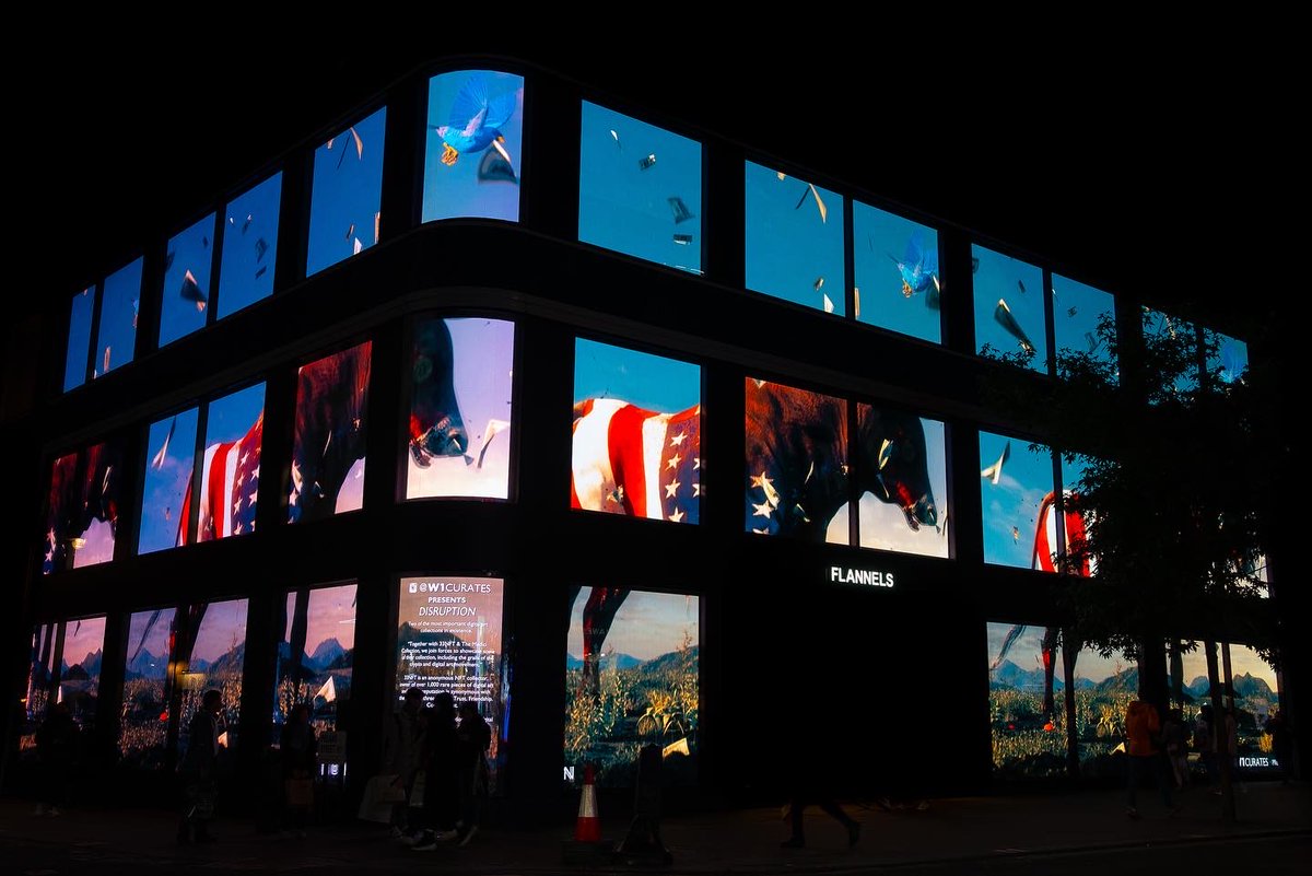 W1curates's tweet photo. W1 Curates Presents Disruption
@33NFT
@CozomoMedici
@kdean
@GBMedici
@flannelsfashion
@W1curates
#33nft #medici #digitalart #london #exhibition #w1curates #w1immersive #nft #digitalart #publicart #nftcommunity https://t.co/mS3Upy92GZ