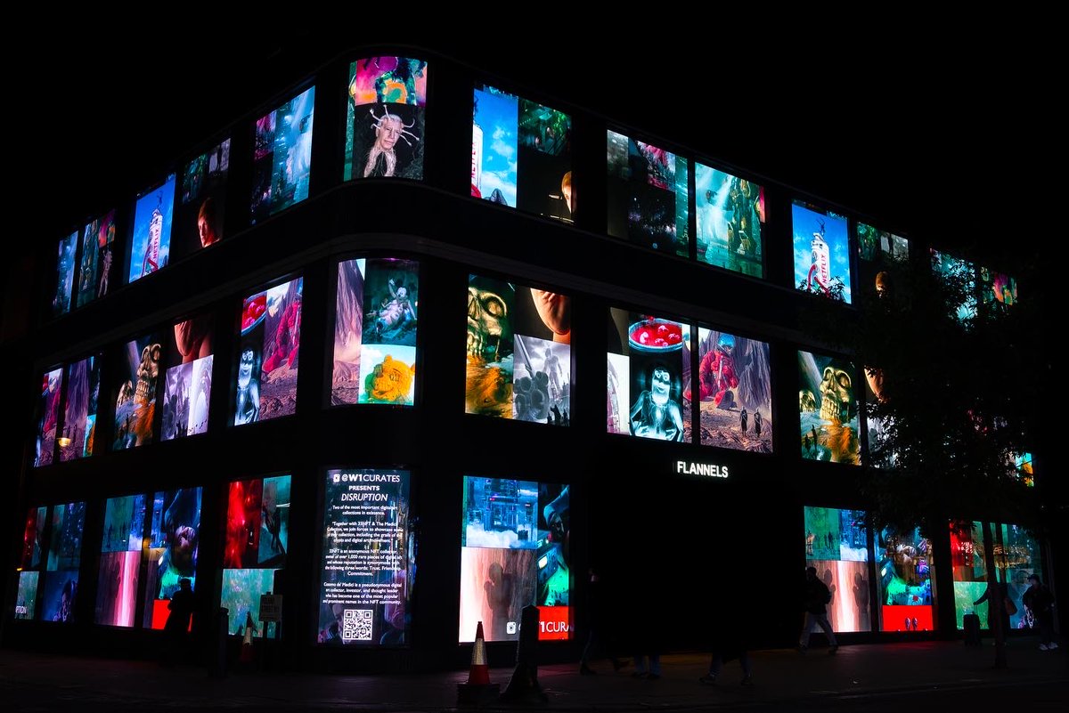 W1curates's tweet photo. W1 Curates Presents Disruption
@33NFT
@CozomoMedici
@kdean
@GBMedici
@flannelsfashion
@W1curates
#33nft #medici #digitalart #london #exhibition #w1curates #w1immersive #nft #digitalart #publicart #nftcommunity https://t.co/mS3Upy92GZ