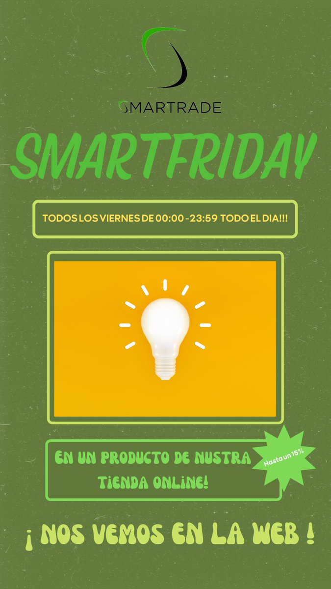 A partir de esta semana todos los viernes de octubre llegan promociones: BIENVENIDOS TODOS AL SMARTFRIDAY!!! #SmarTrade #SmartHome #Promo
