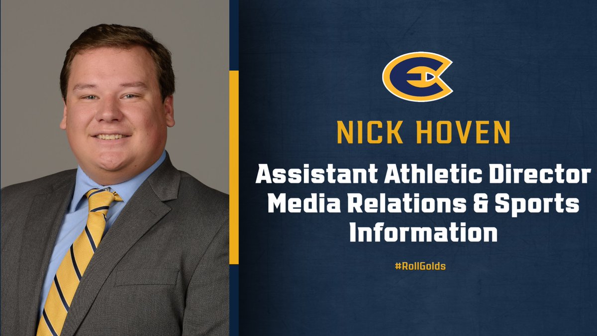 💙POWERED BY BLUGOLDS! 💛
We are pleased to announce the hiring of UWEC Alumni Nick Hoven as our Assistant Athletic Director for Media Relations and Sports Information! #RollGolds 
📰bit.ly/3SId50g