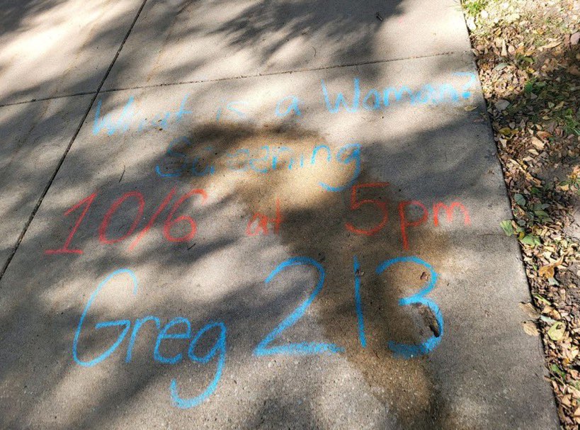 uiuc_yaf's tweet photo. Not only are flyers ripped down, chalk is now erased! Thanks for being “tolerant”! @yaf @MattWalshBlog https://t.co/NNiDOkCez5