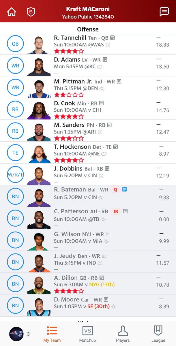 KRG_12's tweet photo. Had Cordell Patterson on my team now I have cook and sanders as my only 2 backs. What do you think about this trade? #FantasyFootball #ffballers #fantasy #football #Footclan https://t.co/hvi6fAeFp9