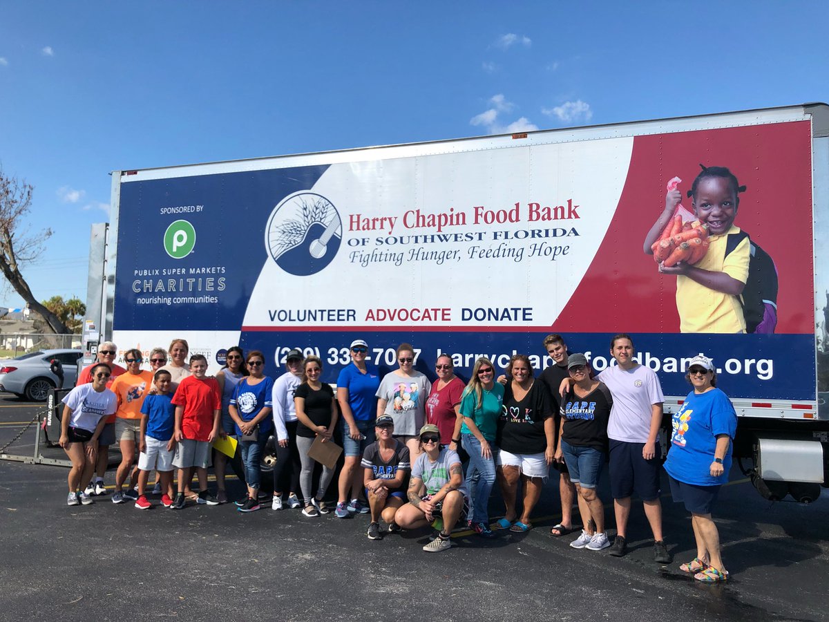 CapeElem's tweet photo. Harry Chapin Distribution at Cape Elementary #CapeStrong @LeeSchools https://t.co/221XWahMPP