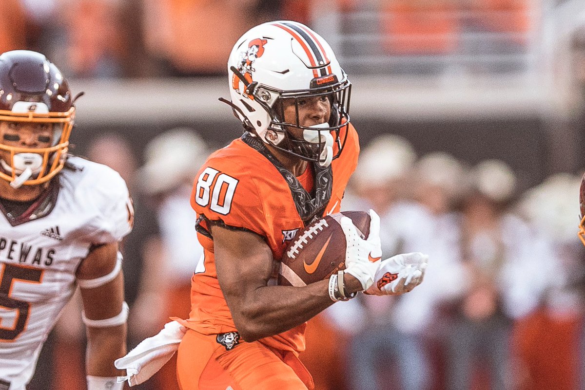 OSUStatsInfo's tweet photo. Oklahoma State is the only Power Five football team in the country with three players averaging at least 90 all-purpose yards per game this season.

#okstate | #GoPokes https://t.co/fYNmE32QEP