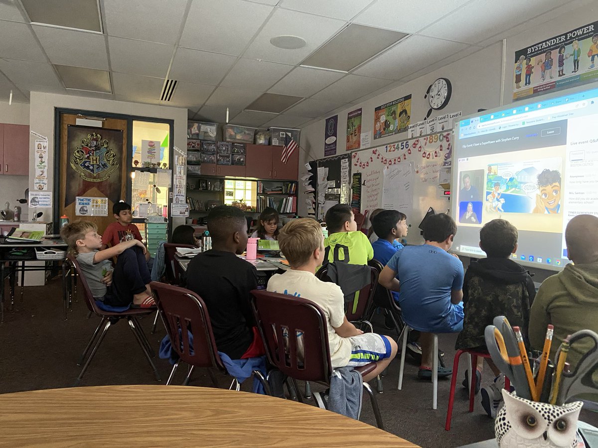 Live author reading by @StephenCurry30 was such a surprise and delight for my students. We are excited to read his new book. @PrayWoodman @MicrosoftFlip @PenguinClass #MaizeFamily