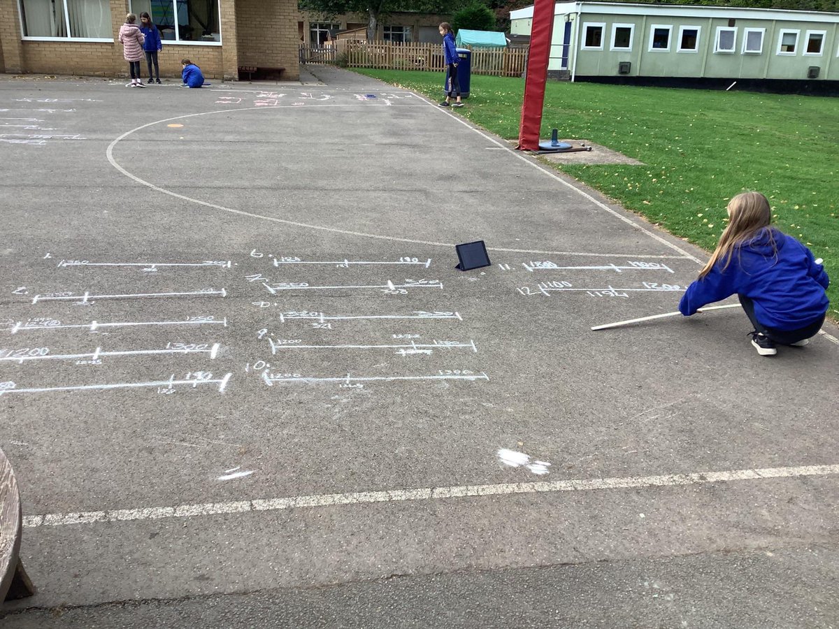 gilwern_school's tweet photo. #GilwernYear6 applied place value knowledge when exploring rounding outdoors @_OLW_ with number lines to prove why numbers round up or down to different values @EAS_Numeracy @KHSMrsCMaths @KHS_Maths #ambitiouscapablelearners #mathsnumeracy https://t.co/lJv65rQv6B