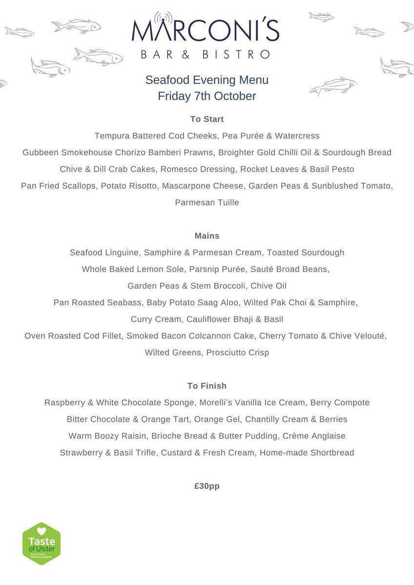 marinehotelni's tweet photo. Excited for this Fridays seafood night! What a menu 😍👅 book by calling 02820762222 or online at https://t.co/9xnjBw7jzY
 
#seafood #foodies #eatout #diningexperience #northernireland #ballycastle https://t.co/EYGN35F4FJ