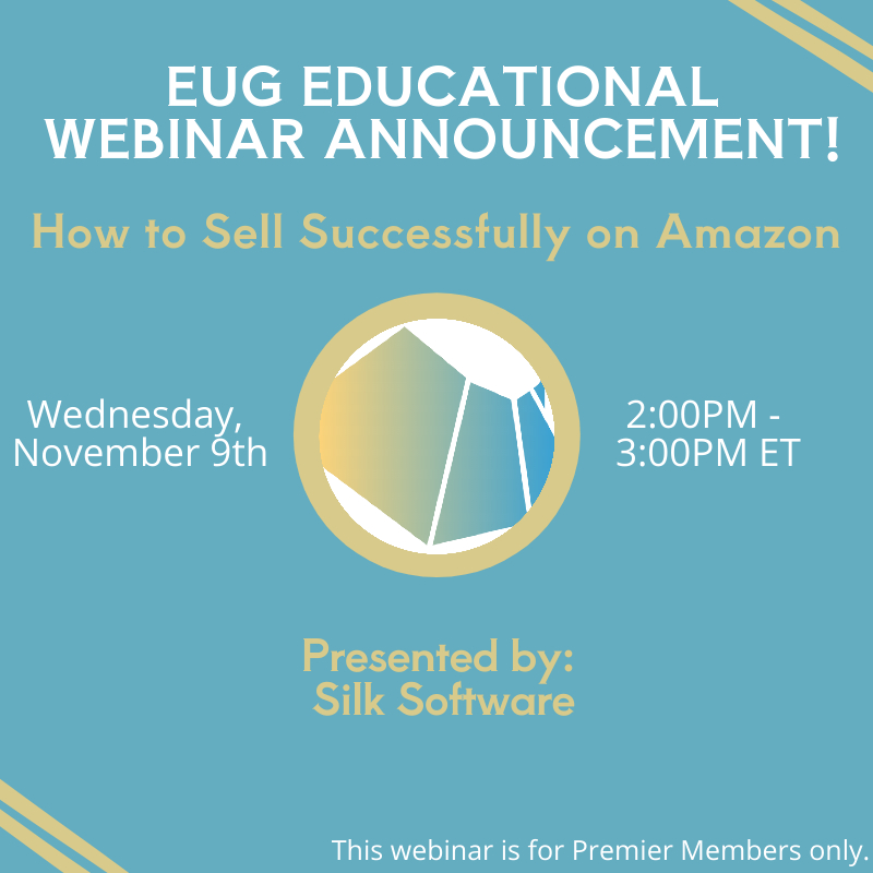 EpicorUsers's tweet photo. EUG Premier Members, join @silksoftware on Wednesday, November 9th at 2:00PM ET. As they discuss 'How to Sell Successfully on Amazon'

Register here: https://t.co/3stYTHzLEP

#Epicor #EpicorUsersGroup #EUG #UsersHelpingUsers #Webinar #Selling #SellingOnAmazon https://t.co/fXnzwmqmfz