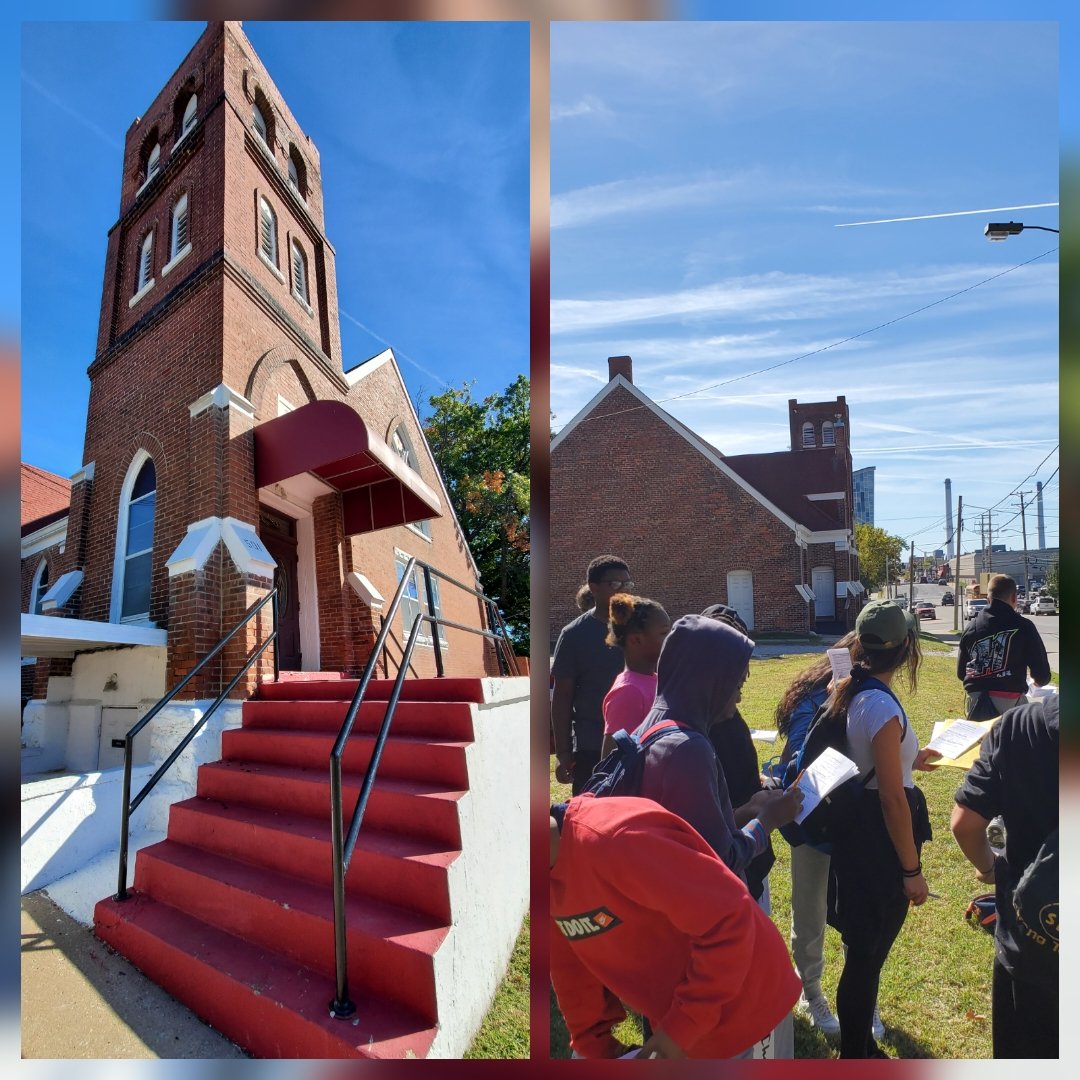 Beautiful day for the 1st African American Heritage Trail field trips of the year. So happy to have the <a href="/OMSsocstudies/">Oakland Middle School Social Studies</a> crew up first. The kids were great &amp; I hope learned a lot about CoMo history. Thank you to our Home School Communicator docents whose storytelling made the day!