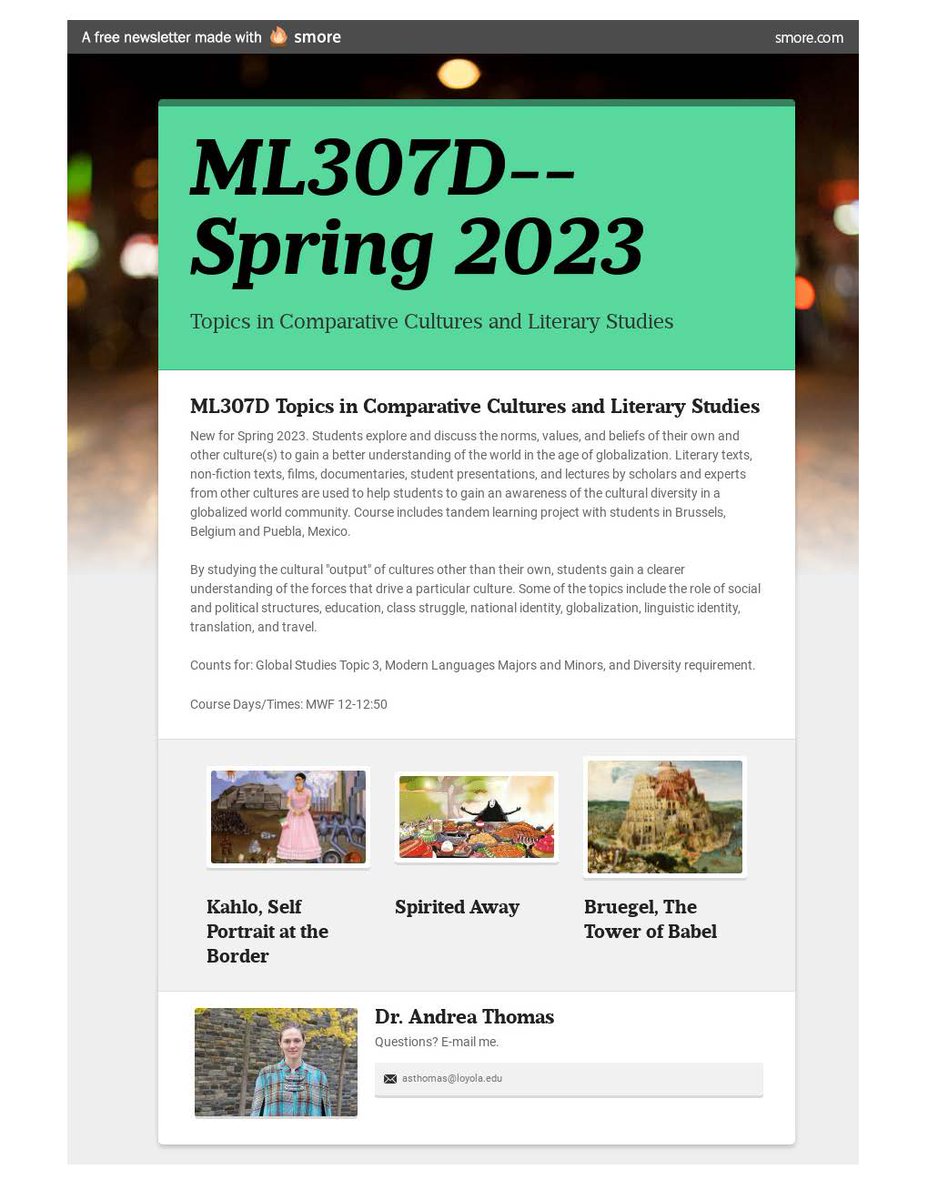 Check out this new course offering for the Spring 2023 semester! ML307D explores and discusses the norms, values, and beliefs our own and other cultures to gain a better understanding of the world in the age of globalization. 📚
