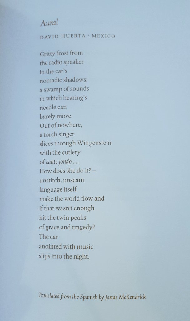 BernDraws's tweet photo. @PoetryTranslate Terrible news about David Huerta. His poem 'Aural' was the first translation I fell in love with when I started working @PoetryTranslate. https://t.co/hjRjH4Ly5N