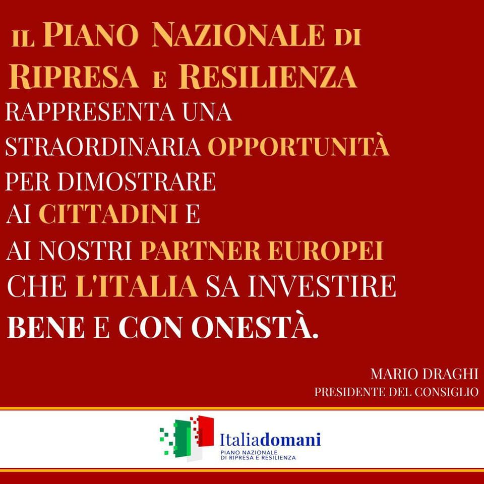 "Il #PNRR non è il Piano di un governo, ma di tutta l’Italia, e ha bisogno dell’impegno di tutti per garantirne la riuscita nei tempi e con gli obiettivi previsti". Così il Presidente Draghi alla Direzione Nazionale #Antimafia e Antiterrorismo