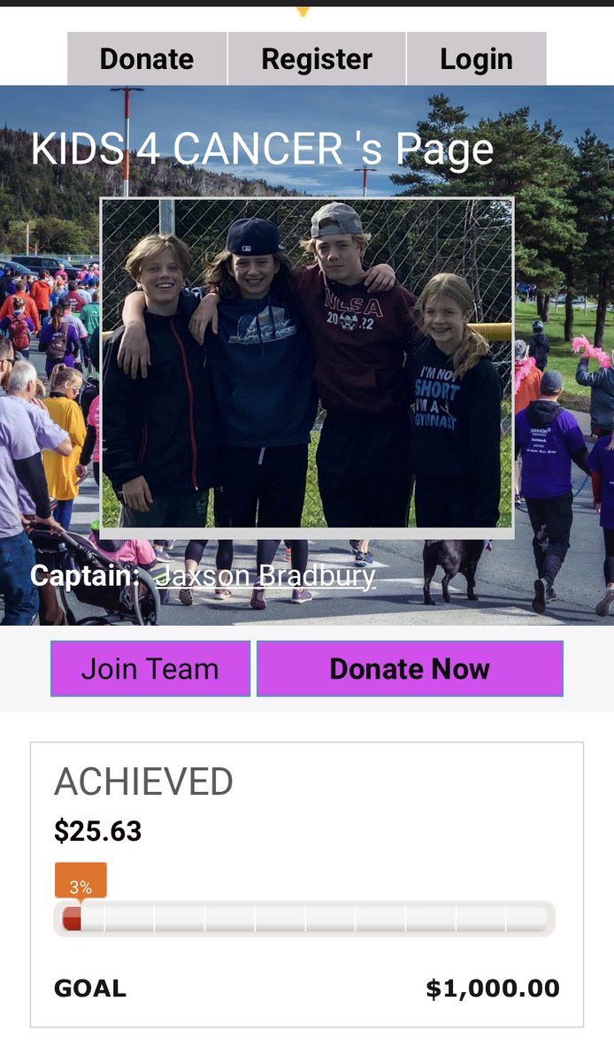TDSoul's tweet photo. These awesome kids are once again walking to raise money for cancer care in NL.🏃🏻‍♀️ Their Kids 4 Cancer  team page will be linked in the comments, if you would like to donate and help them to reach their goal!💗 Thanks to everyone, for supporting this important cause.❤️ https://t.co/TFbOWl0rLx