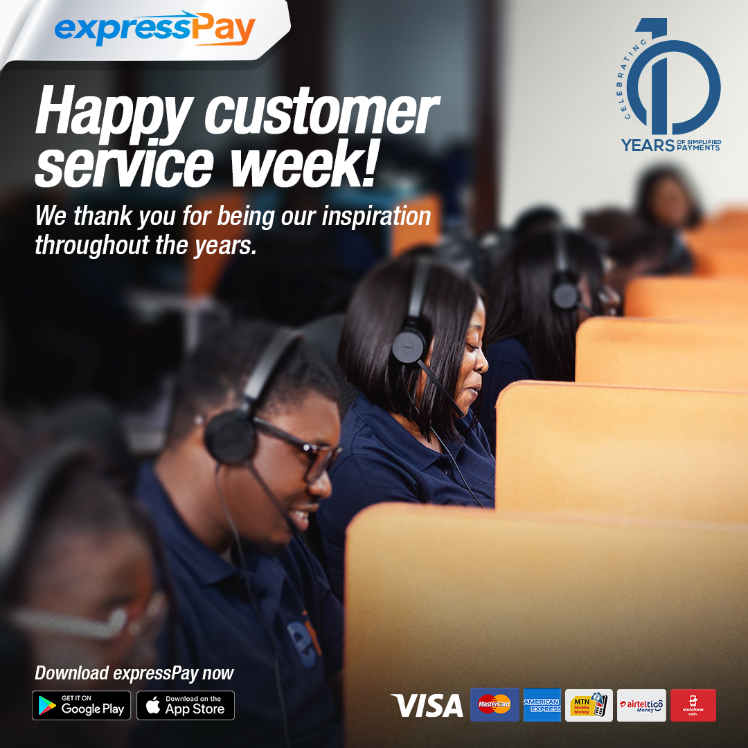expresspaygh's tweet photo. Thank you for being our inspiration throughout the years. 
Happy Customer Service Week! https://t.co/nRCNWYuYGC
