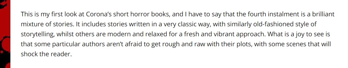 CoronaBooksUK's tweet photo. A bit from the https://t.co/KwX1f5doS0 review here. 
Read the whole review here: https://t.co/MDz1tID2gm
Buy the book here:  https://t.co/aBjabPV8g2 https://t.co/pmA3CR7F7T