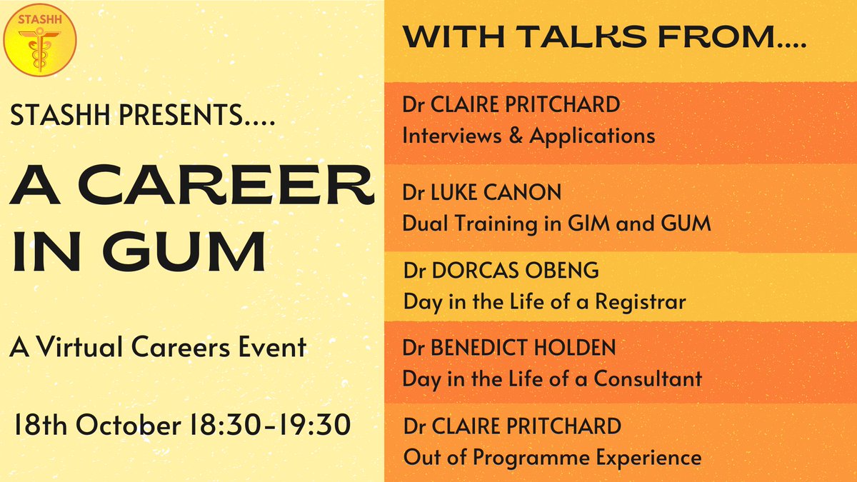 Two weeks to go until our Careers event! Check out the image below for a list of our speakers and sign up here: share.medall.org/events/a-caree…
See you there!! 
#chooseGUM #loveGUM #Careers