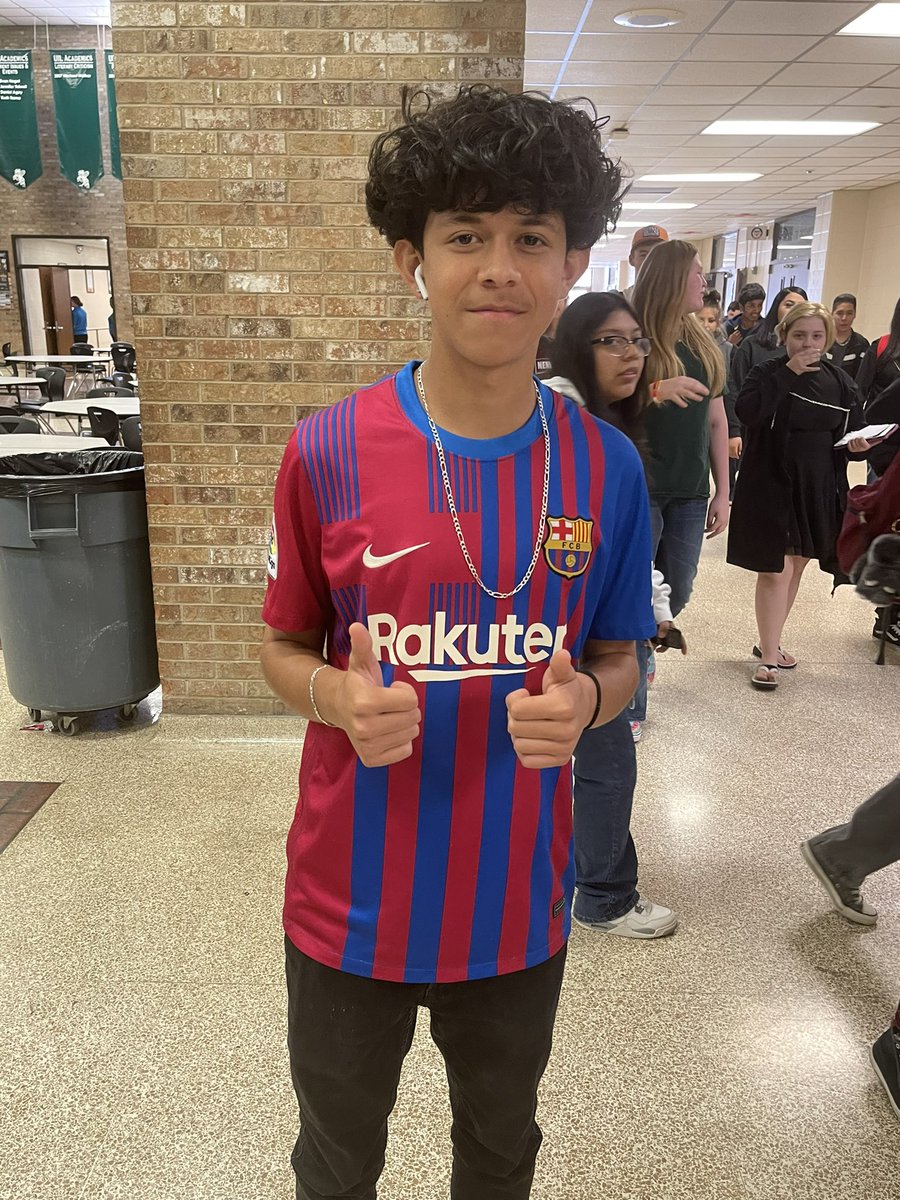 APOliphant's tweet photo. Some of our kids celebrating Hispanic Heritage Month with our Soccer Jersey Day ! https://t.co/I7xYSEOkFP