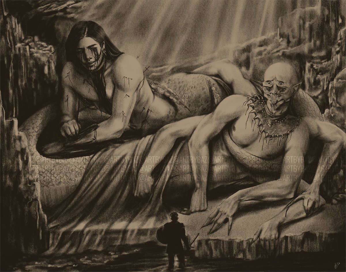 artbybaz's tweet photo. 🗡️Deimos &amp; Phobos (Pain &amp; Panic)🗡️

Happy spooky season! I'm still kind of on hiatus because I'm working several jobs but I got the idea to draw these two as creepily as possible and couldn't resist. #ArtistsOnTwitter #GreekMythology #DigitalArtist https://t.co/gYLcwLWrXL