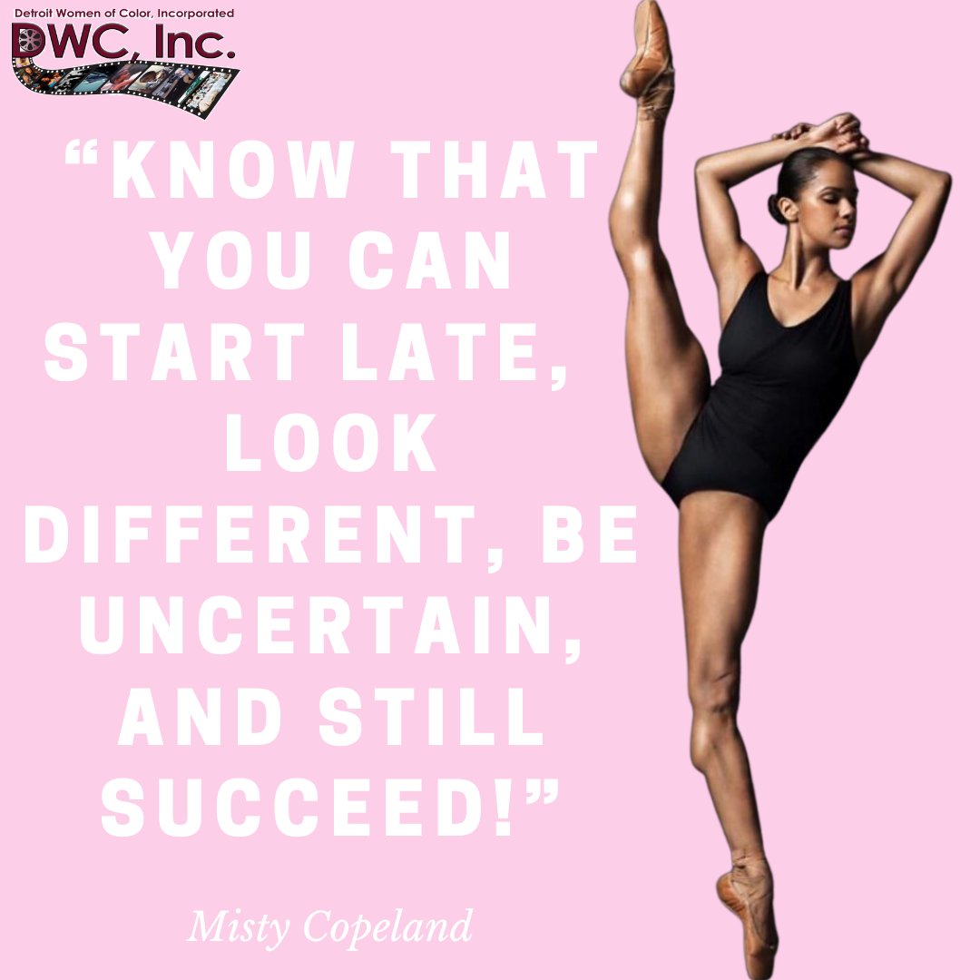 No matter what anyone says, there is no such thing as being “too late” to live your dreams! #quoteoftheday #DWCFilm #MistyCopeland #Encouragement