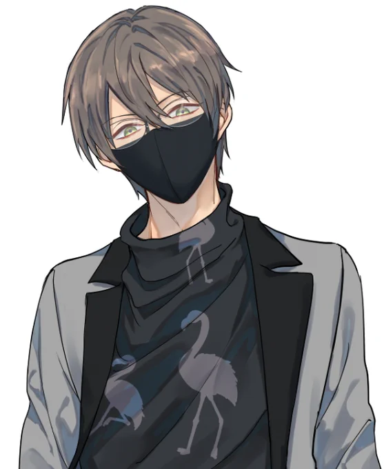 演舎の変装パターン、眼鏡つきの方がより隠してる感じは出るけど絵的に隠しすぎな気もするからマスクだけでいいかな～～という気がしてきた 